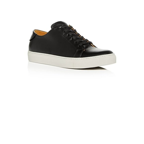 Collegium Men's Classic Pillar Leather Low-Top Sneakers- Black - Picture 1 of 1